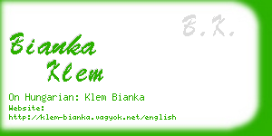 bianka klem business card